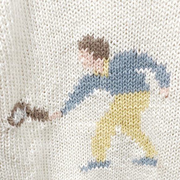 Vintage Boat House Row Tennis Pickleball Cotton Blend V-Neck Sweater Size XL - Picture 4 of 6